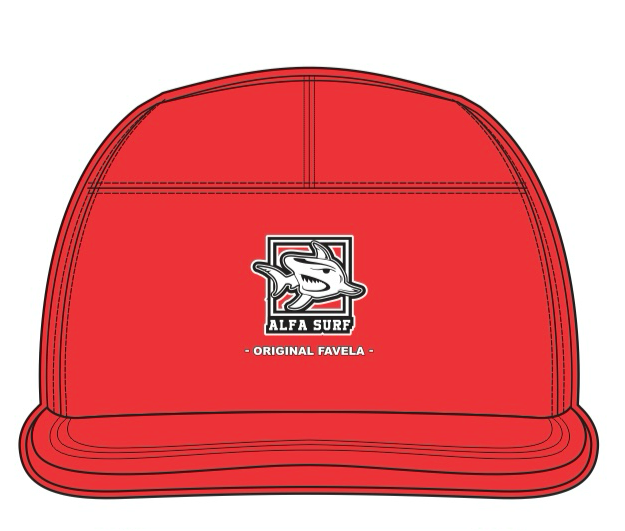 BONÉ ALFA 5 PANEL red